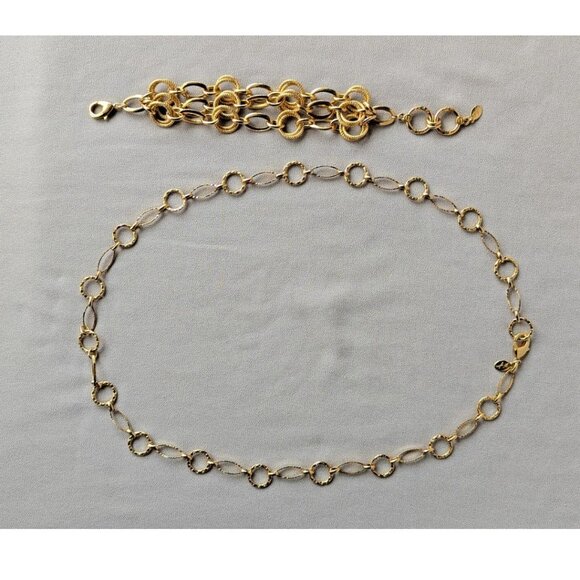 MYKA Set: Paula Chain 27" and Goga Bracelet 8.75" Gold Tone - Picture 3 of 9